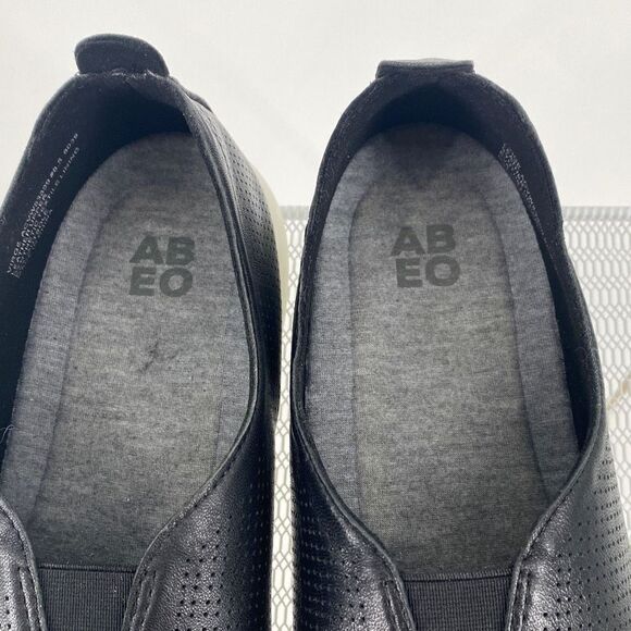 ABEO Virge Leather Comfort Slip -On Flats Breathable Black 8.5 New - Picture 7 of 11